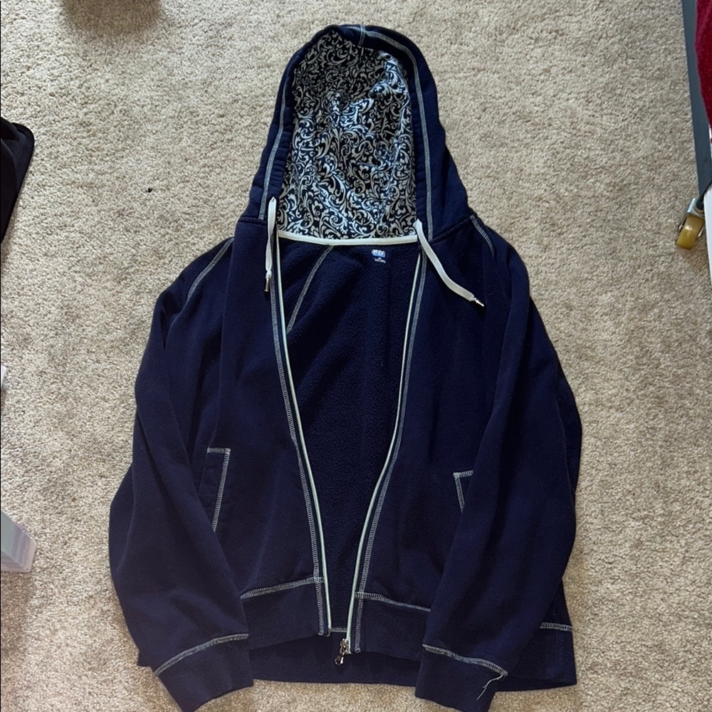 JB Active Navy Jacket with Patterned Interior